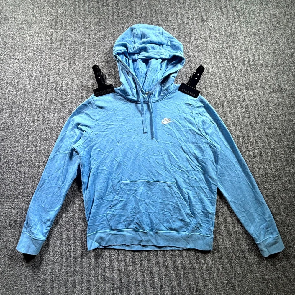 Nike Sportswear Club Fleece Hoodie Womens Medium Blue Pullover DQ5793-412